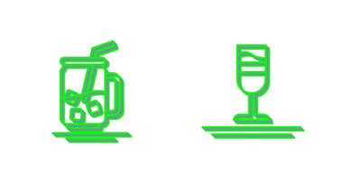 Iced Tea and Rainbow Drink Icon vector