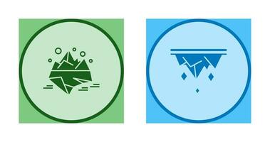 iceberg y carámbano icono vector