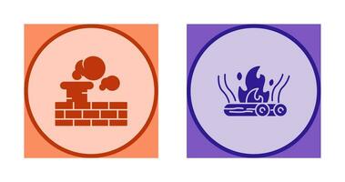 Chimney and Bonfire Icon vector