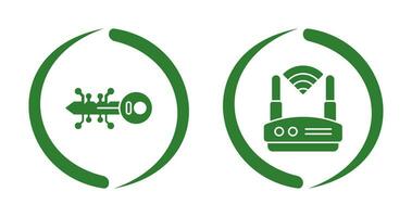 Key and WIFI Icon vector