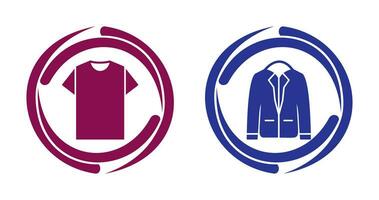 Plain T Shirt and Stylish Jacket Icon vector