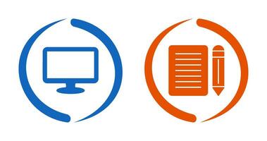 Monitor and Note Icon vector