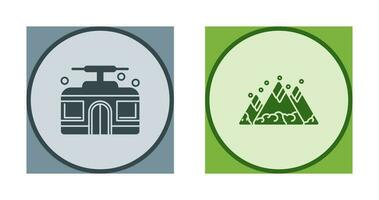 Mountain and Cable Car Icon vector