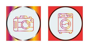 Digital Camera and Washing  Icon vector