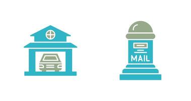 Garage and Mail Box Icon vector