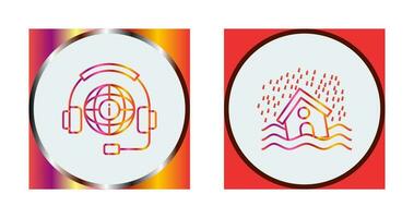 Call Center and Disaster Icon vector