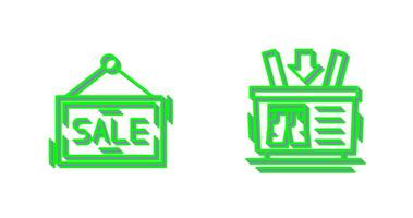 Shopping Basket and Super Sale Icon vector