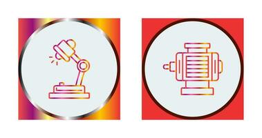 Desk Lamp and ELectric Motor Icon vector