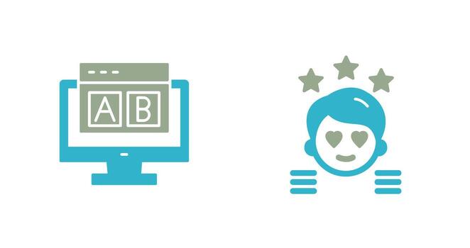 ab pruebas y ux revisión icono vector