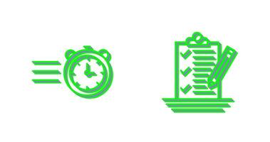 Stopwatch and Check List Icon vector