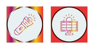 Flashlight and Solar  Icon vector