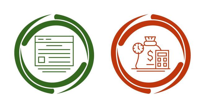 Website and Expense Icon vector
