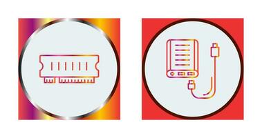 Ram and Power Bank Icon vector