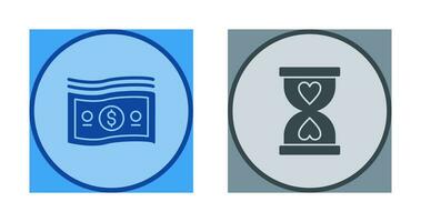 Dollar and Hourglass Icon vector