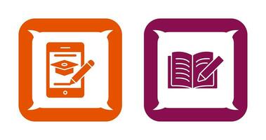 Online Course and Write Icon vector