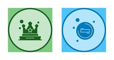 Crown and Remove Icon vector