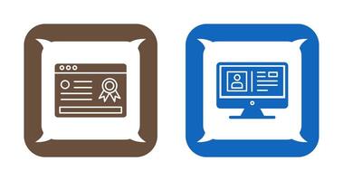 Online Certificate and Profile Icon vector