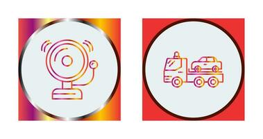 Fire Alarm and Tow Truck Icon vector