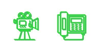 Movie camera and Telephone Icon vector