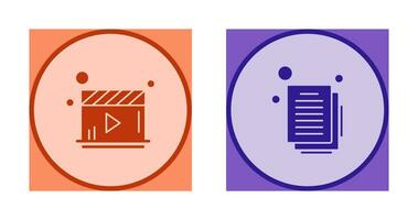 Video Player and Document Icon vector