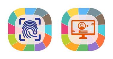 Log and Finger Print Icon vector
