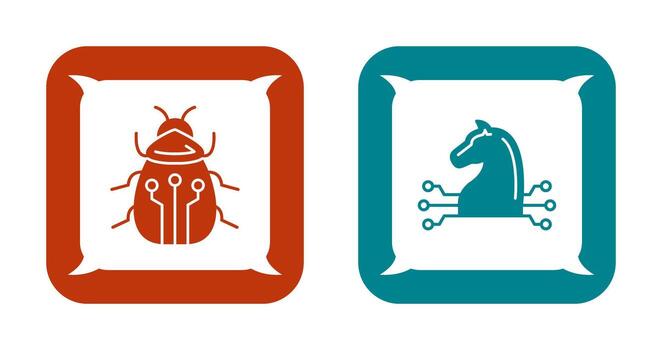 error y troyano icono vector