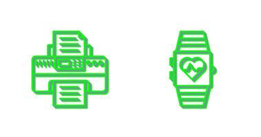 Smartwatch and Printer Icon vector