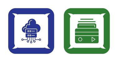 Server and Atm Card Icon vector