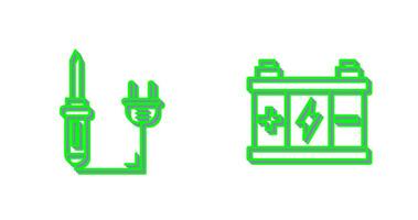 Soldering and Battery Icon vector