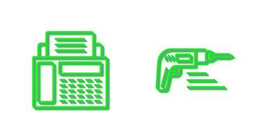 Fax Machine and Drill Icon vector