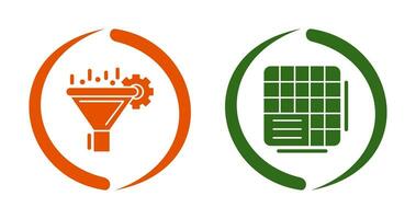 Filtering and Table Data Icon vector