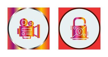 Padlock and Video  Icon vector