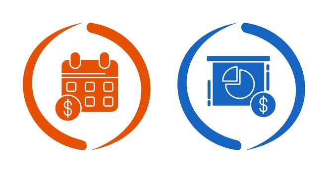 Calendar and Pie Chart Icon vector