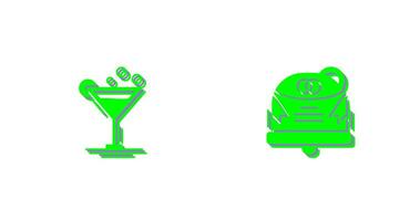 Coktail and Wedding Icon vector