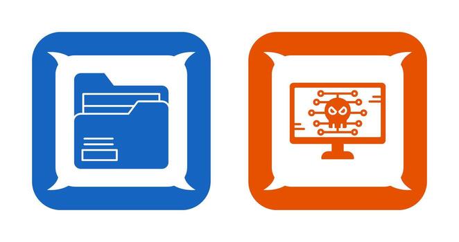 Folder and Malware Icon vector