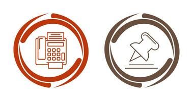 Fax Machine and Pin Icon vector