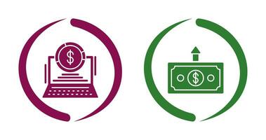 Pie Chart and Money Up Icon vector