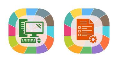 Computer and Test Icon vector