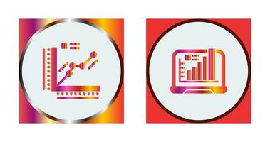 Graph and Laptop Icon vector