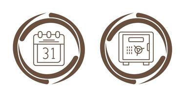 Calendar and Safe Box Icon vector