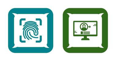 Log and Finger Print Icon vector