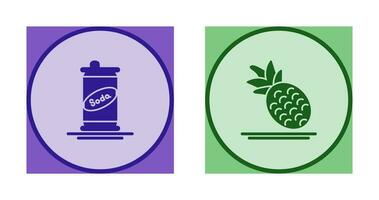 Soda Can and Pineapple Icon vector