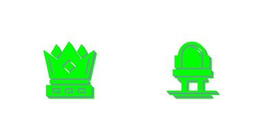 Crown and Mirror Icon vector