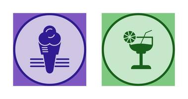 Ice Cream and Cocktail Icon vector