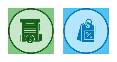 Bill and Price Tag Icon vector