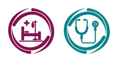 Stethoscope and Hospital Icon vector