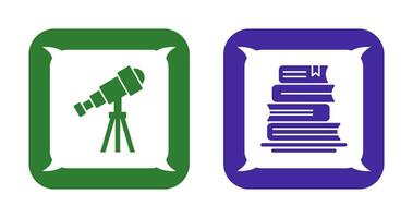 Telescope and BooksSnack and Money Icon vector