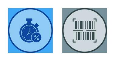 Timer and BarCode Icon vector