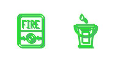 Fire Button and Water Bucket Icon vector