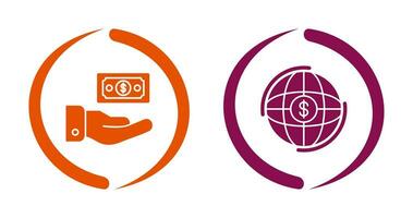 Money and Globe Icon vector